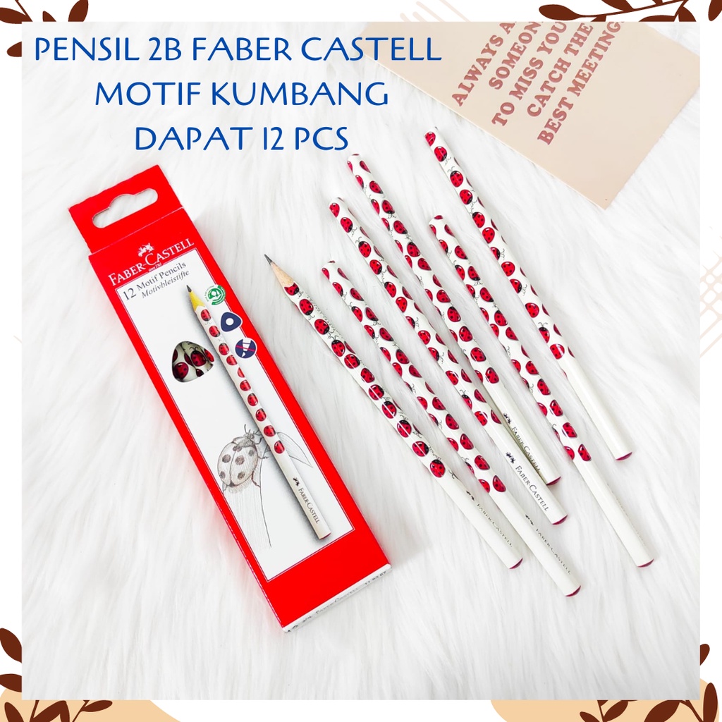 

SELUSIN PENSIL FABER CASTELL MOTIF KUMBANG DAPAT 12 PCS TEBAL 2B PENSIL PASTEL ALAT TULIS KANTOR SEKOLAH UNIK IMUT MURAH