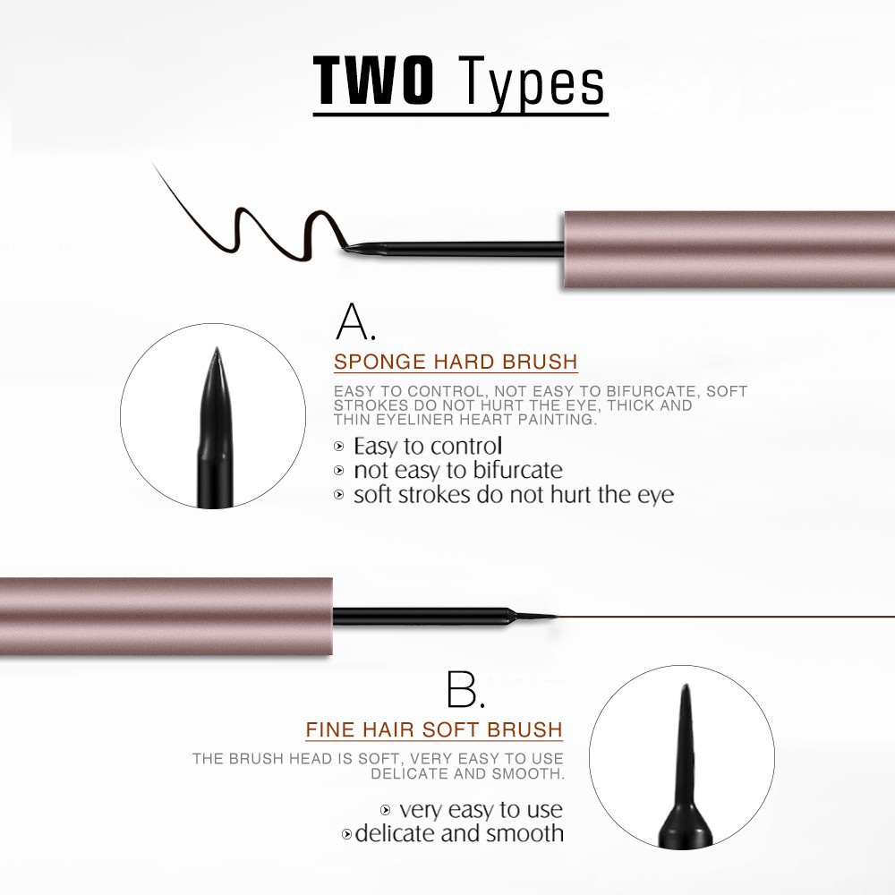 O.TWO.O Liquid Eyeliner Waterproof Long Lasting Eyeliner Pencil Black