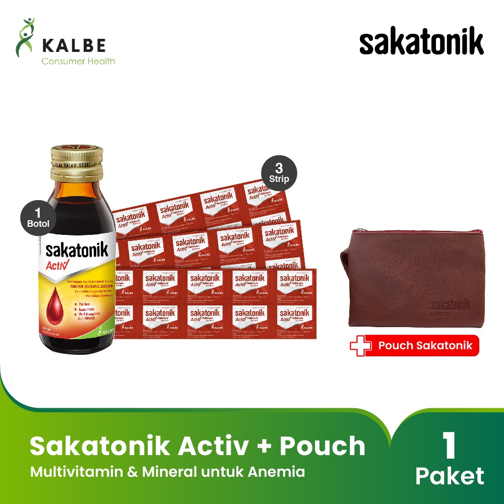 Sakatonik Activ x Pouch - Multivitamin &amp; Mineral untuk Anemia