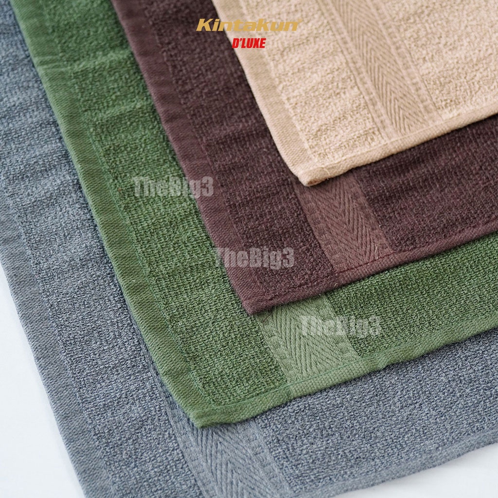 Kintakun Dluxe Dobby Bath Towel Polos uk 50 x 100 cm Warna Olive Tobacoo Gray Camel - Handuk Kintakun Polos TBT