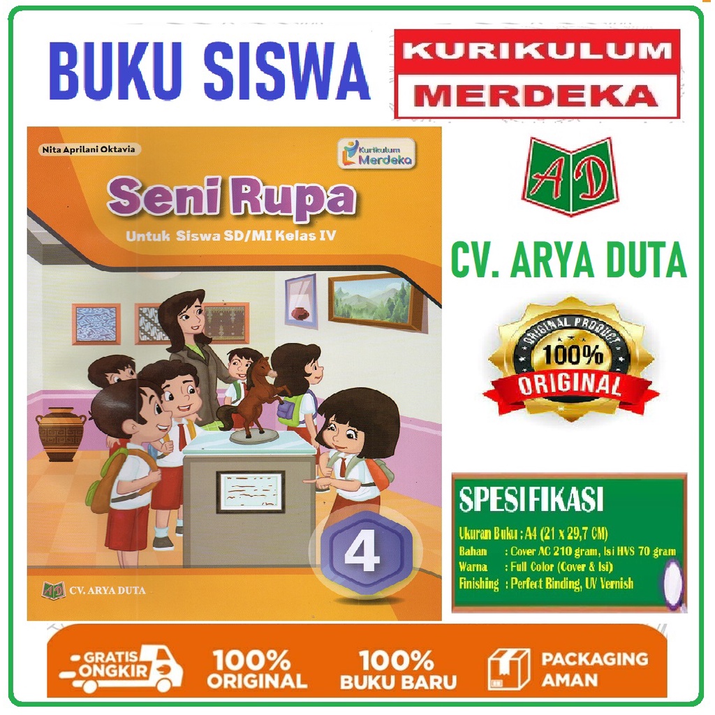 Jual BUKU SISWA SENI RUPA SD / MI KELAS 4 KURIKULUM MERDEKA SD KELAS IV ...