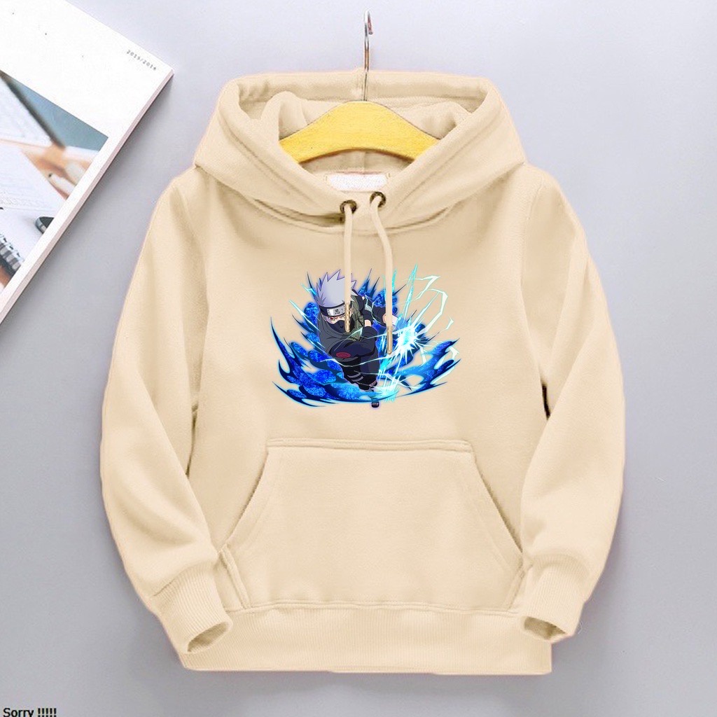 NARUTO FLASH Jumper Hoodie Anak II Jaket Hoodie Anak ANIME Bahan Fleece Size M - XL ( Laki Laki &amp; Peremepuan )