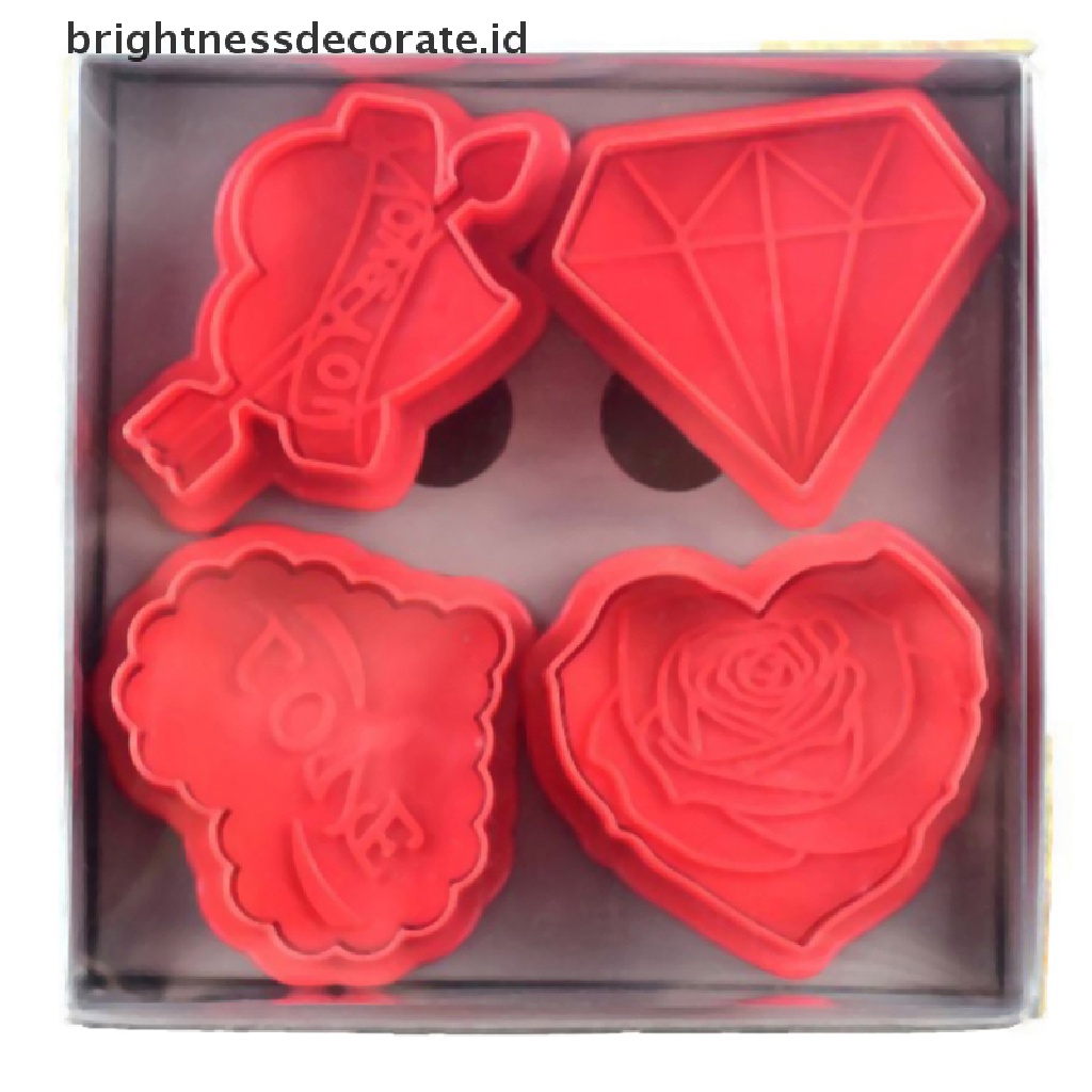 [Birth] 4pcs/set Cookie Fondant Kue Sugarcraft Biskuit Decorag Plunger Pemotong Cetakan [ID]