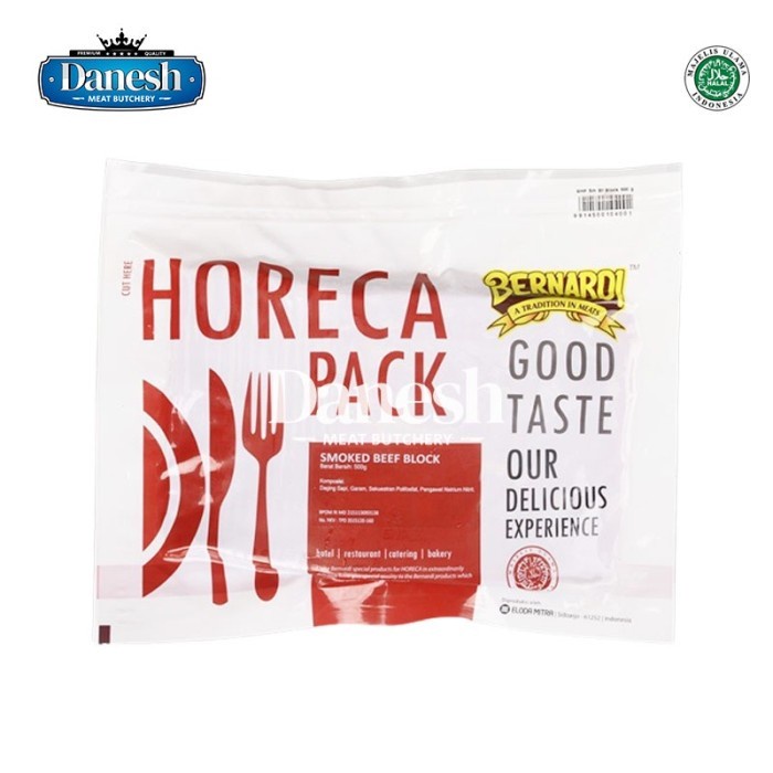 

BERNARDI Horeca Pack Smocked Beef Block 500G Frozen Food Makanan Beku Halal