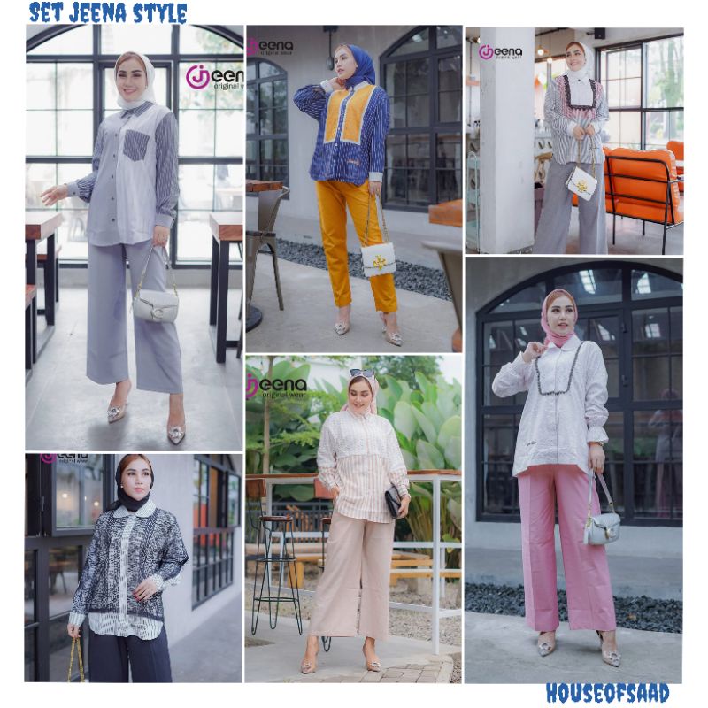 Set Jeena Style Olivia Cyra Davina Julia One Set Original Terbaru Ready Stok