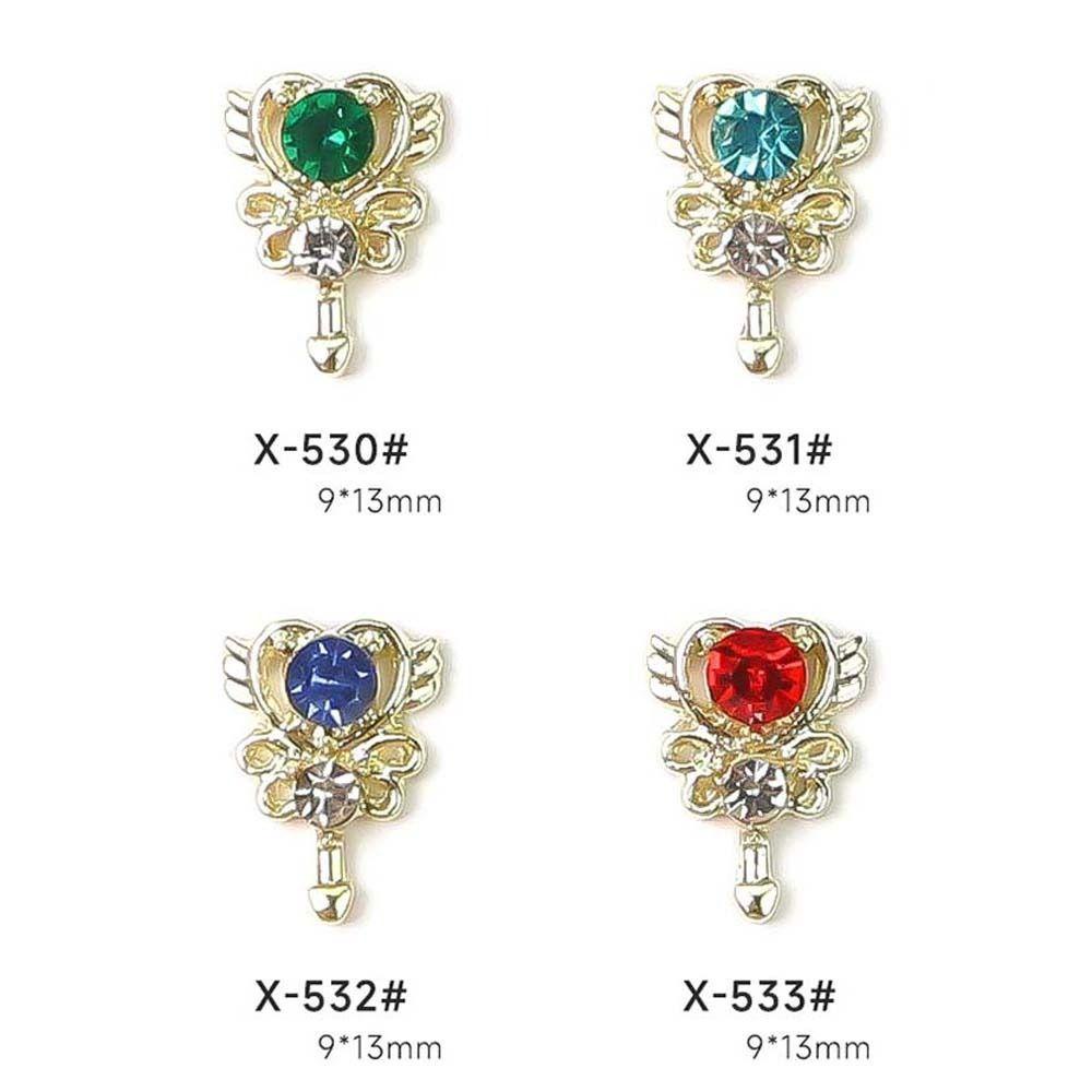 Mxbeauty Hiasan Kuku Jantung Wanita Pesona Kuku Cinta Hati Cross Bintang Tongkat Ajaib 3D Nail Drills