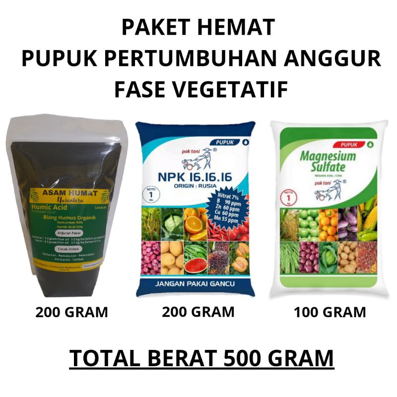 Pupuk anggur paket hemat pupuk pertumbuhan anggur vegetatif