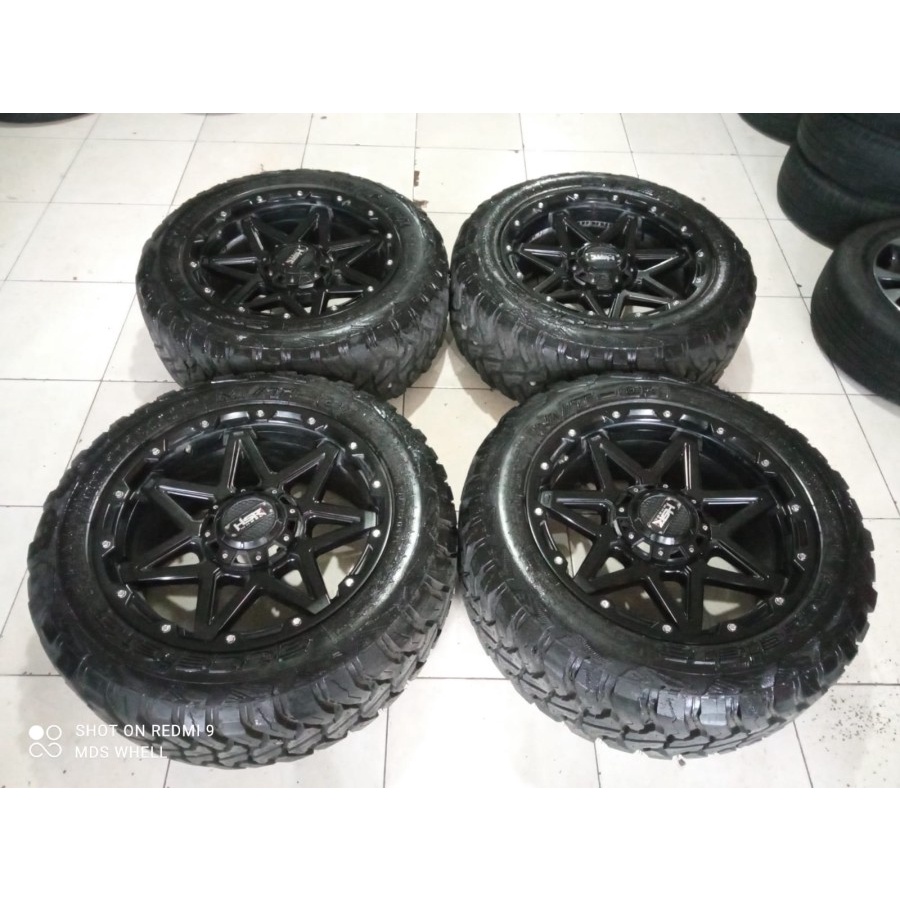 Velg Racing Hsr Bekas offroad Ring 20 Lebar 9 Lubang Baut 6 Sepaket BAn Accelera 275 55 R20