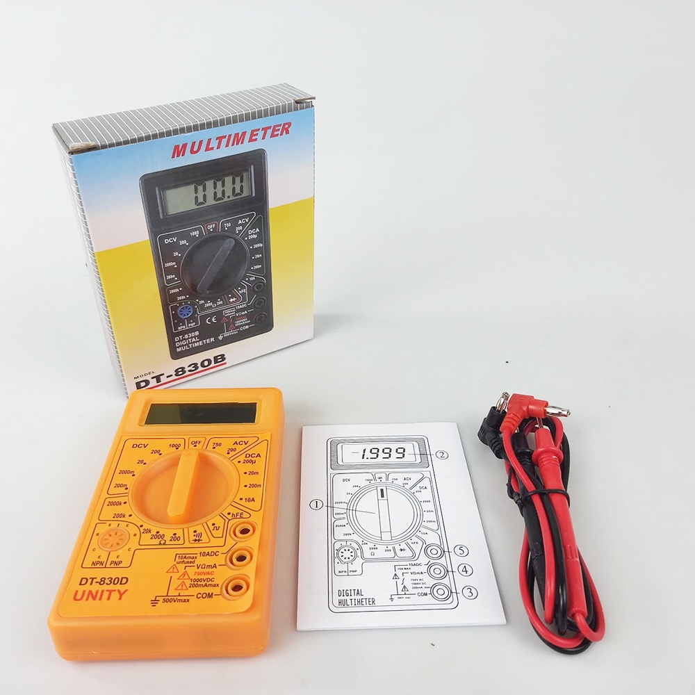 ACEHE Digital Multimeter Mini Pocket AC/DC Voltage Tester - DT-830D - Orange