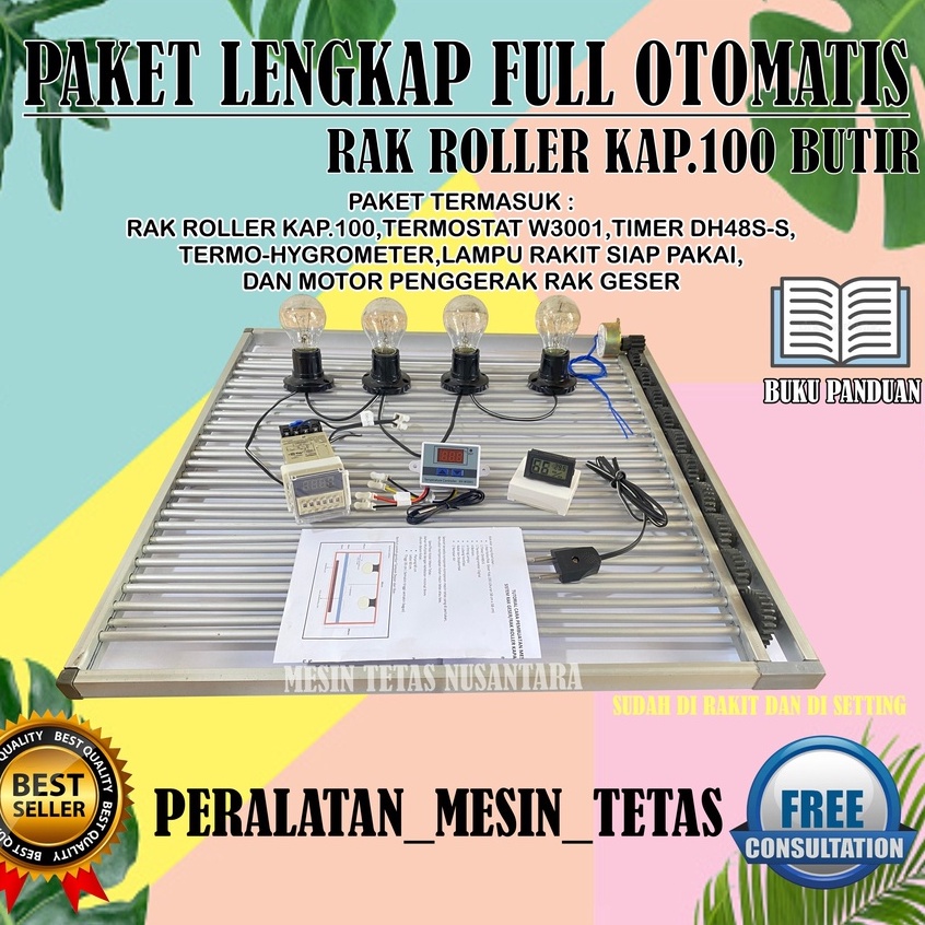 Paket Lengkap Rak Roller Kap.100 untuk Mesin Tetas Telur