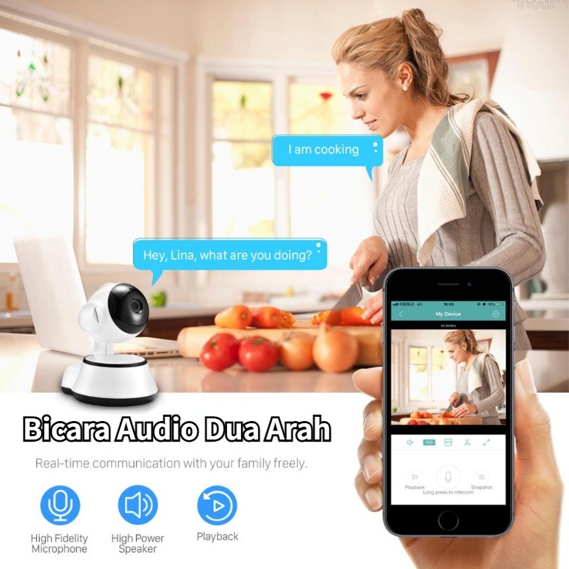 Smart Camera Wifi V380 Q6 HD1080P Wireless Mini IP CCTV - cctv mini sambung ke hp - kamera cctv mini