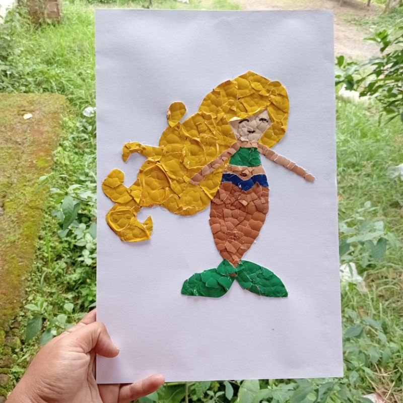 kolase cangkang telur kerajinan cangkang telur prakarya SD