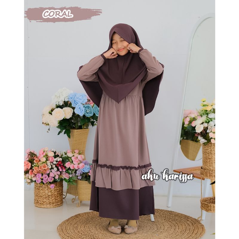 Baju Muslim Anak Set Hijab / Gamis Anak Aku Karissa / Syabira Kids Ori Aku Karissa / Gamis Polos Ana