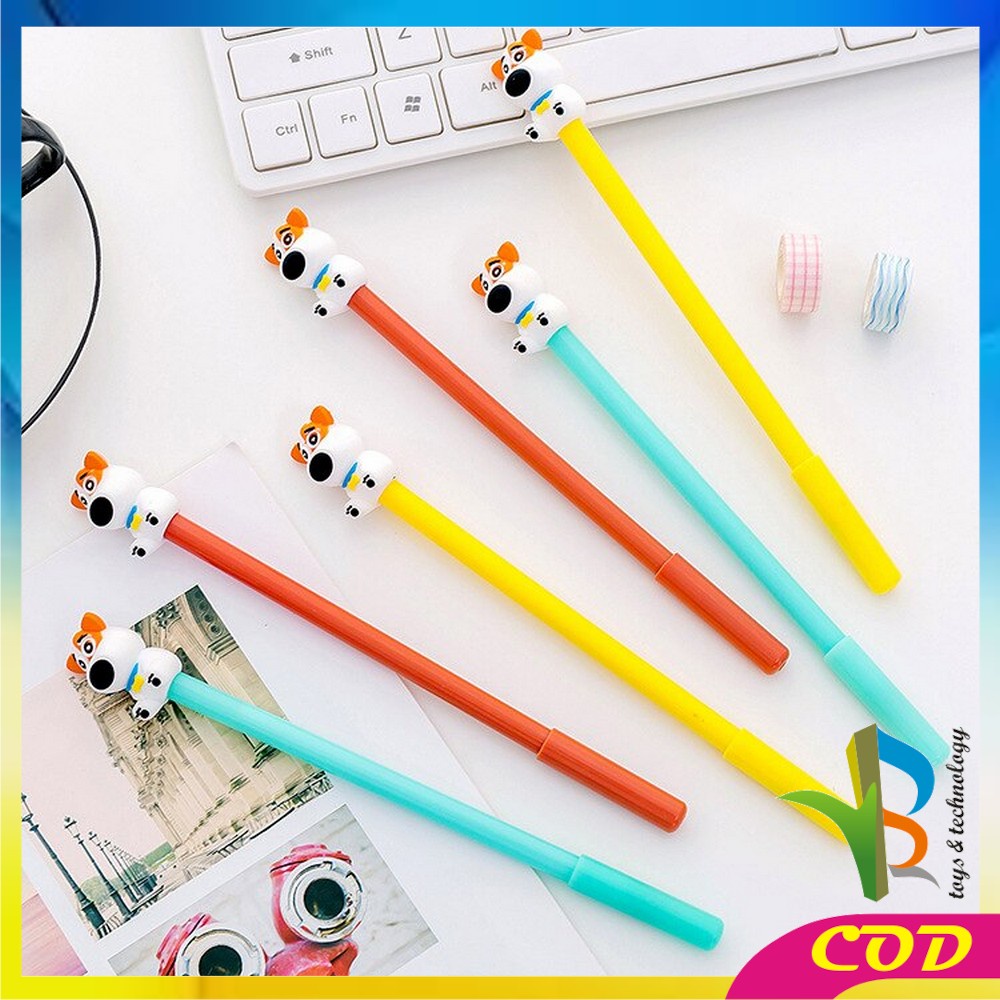 RB-A47 Pulpen Gel Karakter Puppy Lucu 0.5mm Motif Polos Korean Style / Alat Tulis Pena Cair Doggie Perlengkapan Sekolah Kantor Ballpoint Import