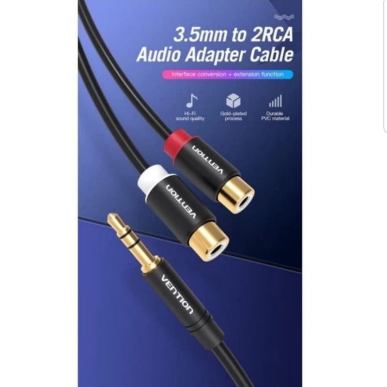 Vention R02 Original 25cm Kabel splitter Aux 3.5mm to 2 RCA Female