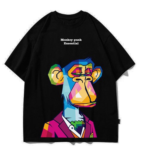 Mokokomo Kaos T-shirt Cotton Combed 24s Monkey Oversize Atasan Oversize Unisex