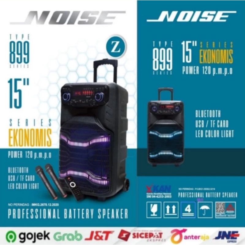 Speaker Portable Noise 899Z / 899 Z  15 inch Bluetooth Ekonomis Series Wireless Original