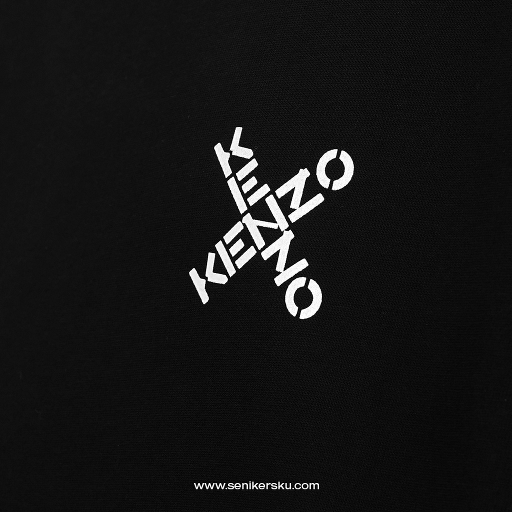 Kenzo Double Mini Cross Logo Black Tee