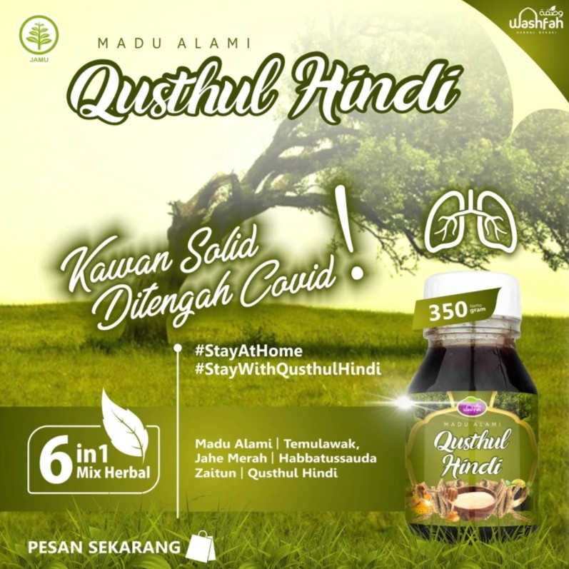 

Madu Khusthul Hindi Wasfah 350gr 6 in 1 Mix Herbal Qusthul Hindi Asli
