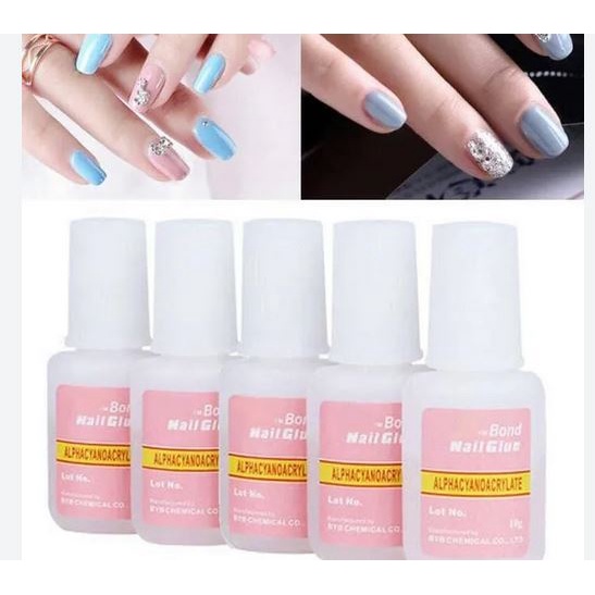 Nail Glue Brush/Lem Kuku Bentuk Kuas/lem kuku palsu/nail glue BYB 10gr