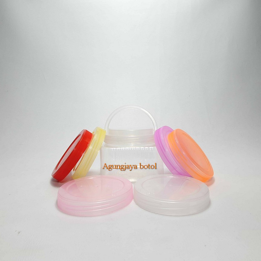 Toples 500 Ml Kotak Poppy Natural Tutup Pet / Toples Plastik / Toples / Toples Bawang Goreng / Tople