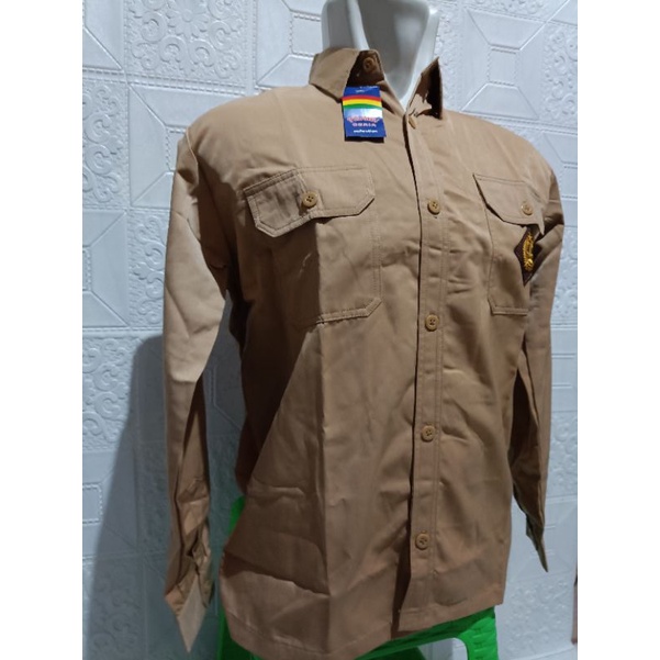 BAJU PRAMUKA PEMBINA LENGAN PANJANG LAKI-LAKI/BAJU PRAMUKA SNI/SERAGAM PRAMUKA LAKI LAKI