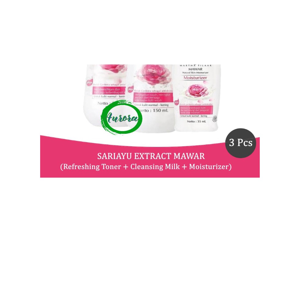 Paket Lengkap SARIAYU Aromatic Mawar (Pembersih + Penyegar+ Pelembab) - 3 pcs