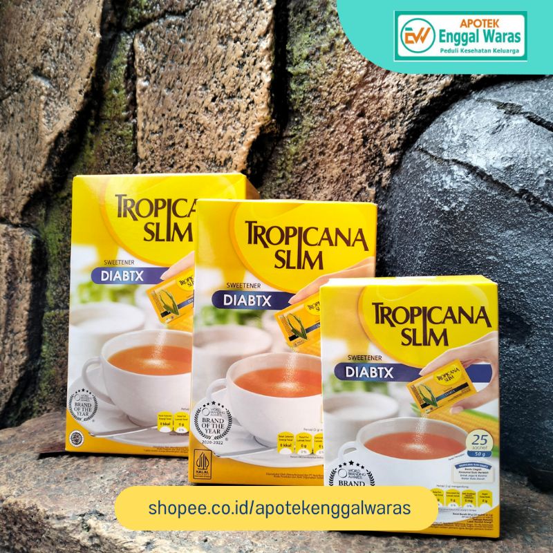 

TROPICANA SLIM SWEETENER DIABTX KEMASAN 100, 50 & 25 SACHET