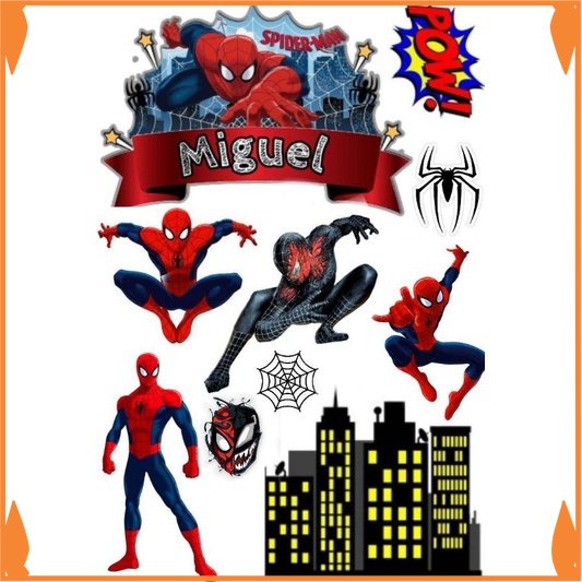 Ready Topper cake Spiderman  baner kue ultah