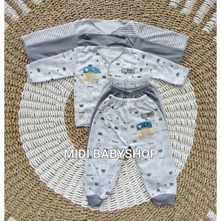 Serian Abu - 18 Pcs Paket Baju Bayi Baru Lahir Paket Newborn Grey Series Midi Babywear