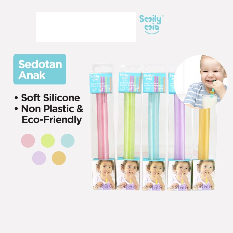 Smily Mia Kids Silicone Straw Sedotan Anak 2 Pcs