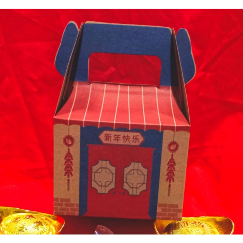 

box imlek / box CNY / kotak imlek / gable box craft / hampers imlek,