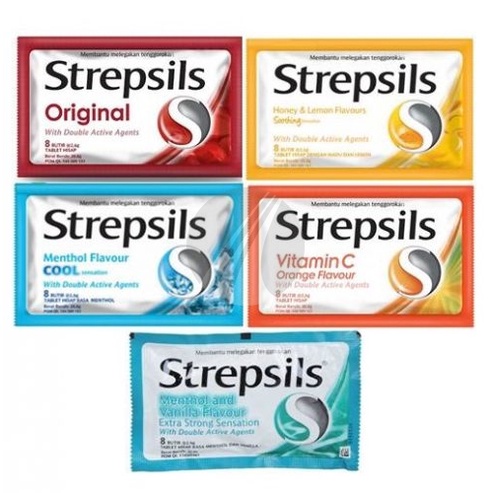 Permen Strepsils Membantu melegakan tengorokan isi 8 BUTIR