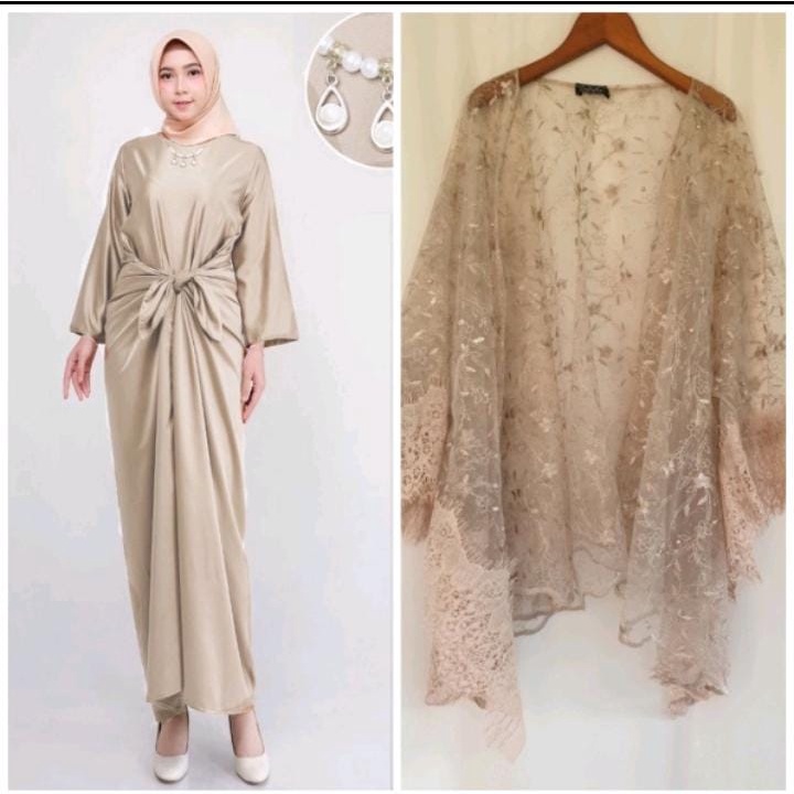 CHIRA One Set Kafta + Outer / Kaftan ikat Outer Premium Kaftan Lebaran Dress Kondangan Raya Dress Lengan Panjang