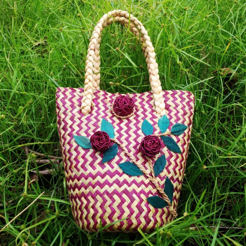 Souvenir Tas / Tas Purun / Tas Hampers / Tas Hiasan || Anyaman Purun Khas Kalimantan