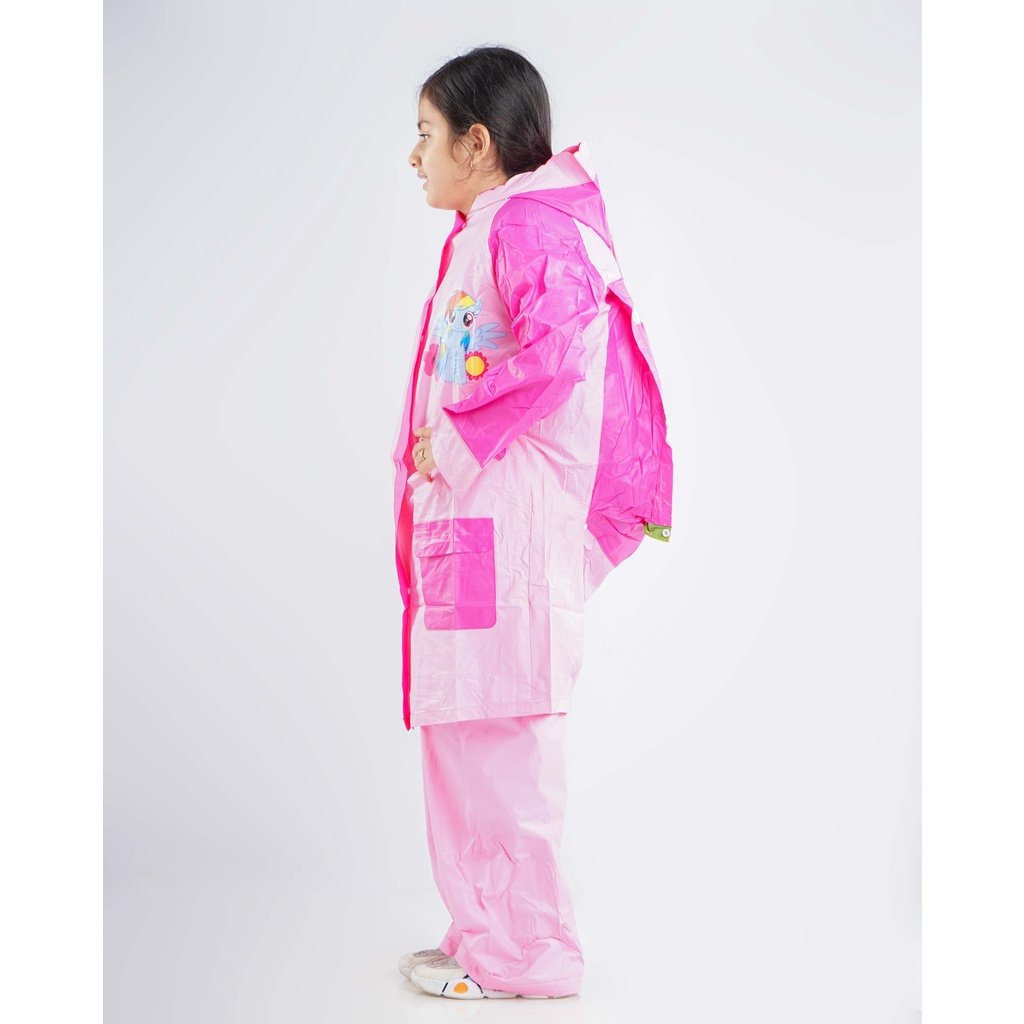 Setelan Jas hujan backpack Jaket Celana Ransel Sekolah Anak TK, SD Sanrio, Kuromi, Cinnamoroll - 802