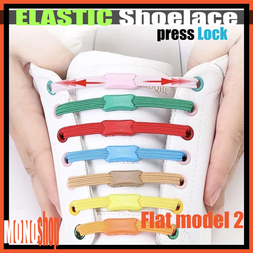 lazy shoelace sneakers flat elastic shoelace model buckle lock flat