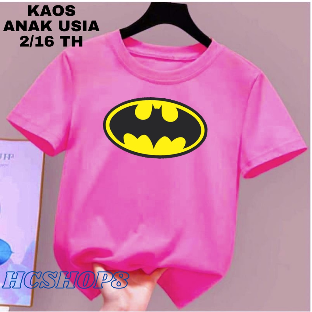 Kaos Anak Gambar Batman Ideal Laki Laki Perempuan Usia 2-16th Unisex Cowok Cewek
