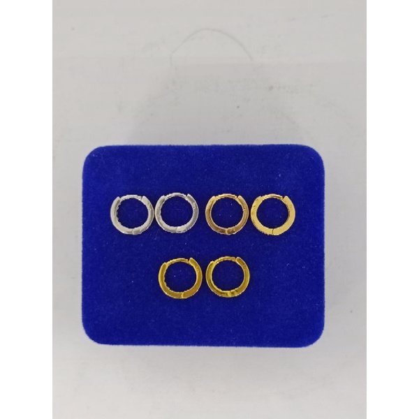 anting listring donat mp 1 baris/perak asli silver 925 lapis emas/perhiasan fashion wanita terbaru