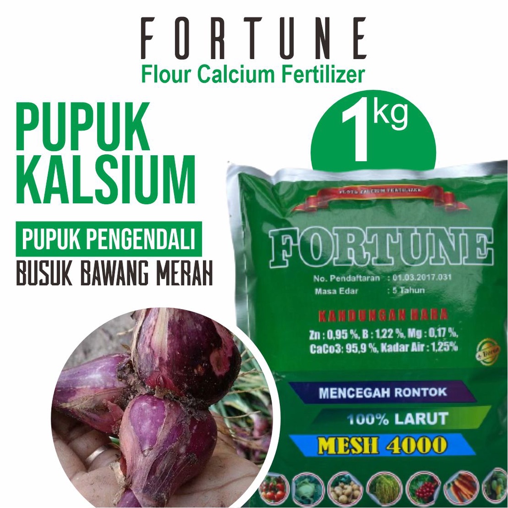 ( Bisa Cod ) Pupuk Kalsium FORTUNE 1 KG – Pupuk Untuk Tanaman Bawang Merah - Obat Busuk Tanaman Bawa