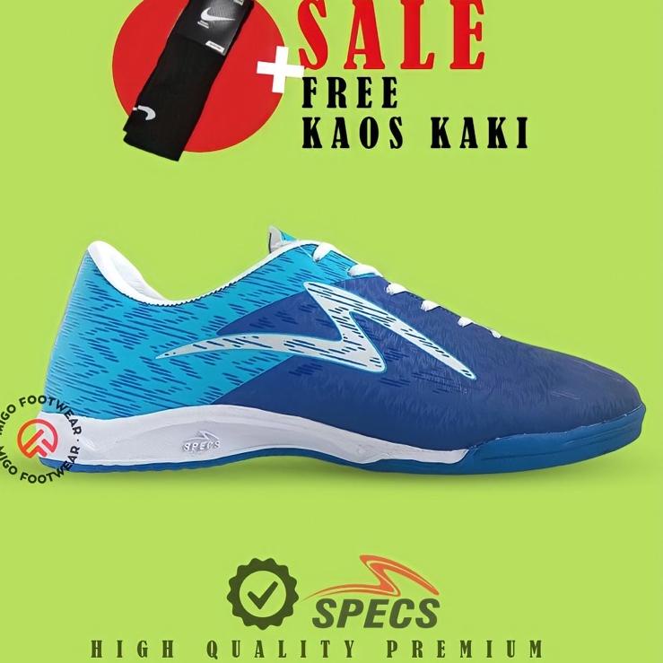Sepatu Futsal Specs Accelerator Alpha Pro In Garuda Attack BNIB HIGH QUALITY PREMIUM MERAH BIRU PERA