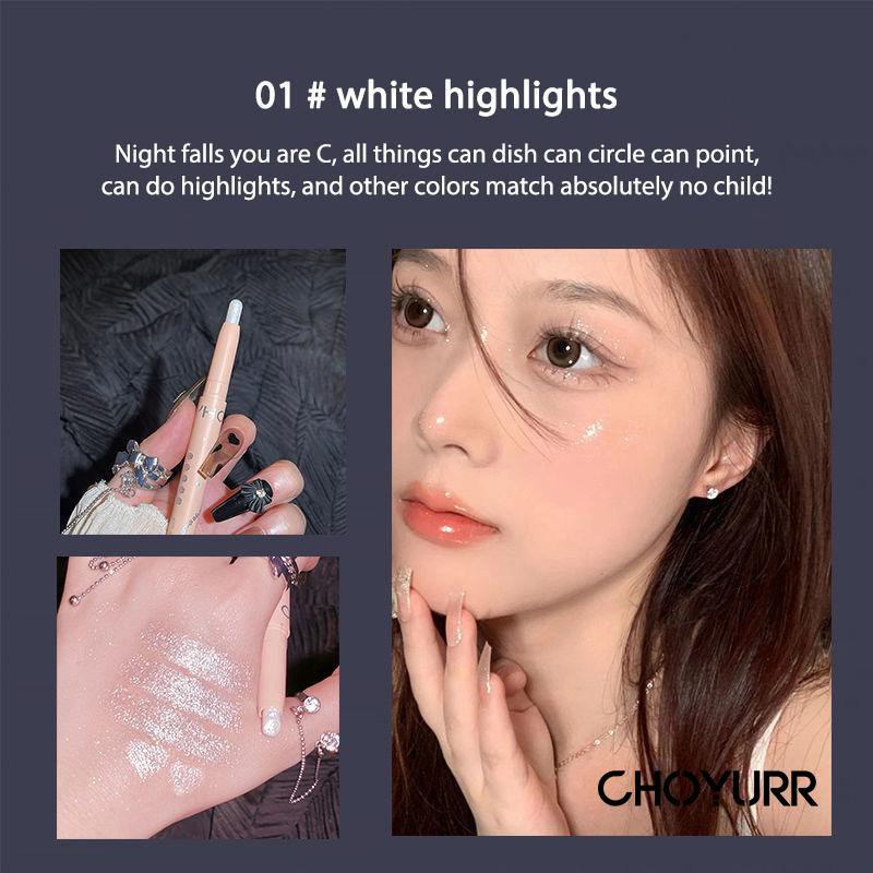 【COD】2-In-1 Glitter Shimmer Mata Stik Perona Mata Tahan Lama Dan Tahan Air Eyeshadow Pen Highlighter Berbaring Silkworm Pen Mata Serbaguna-CH