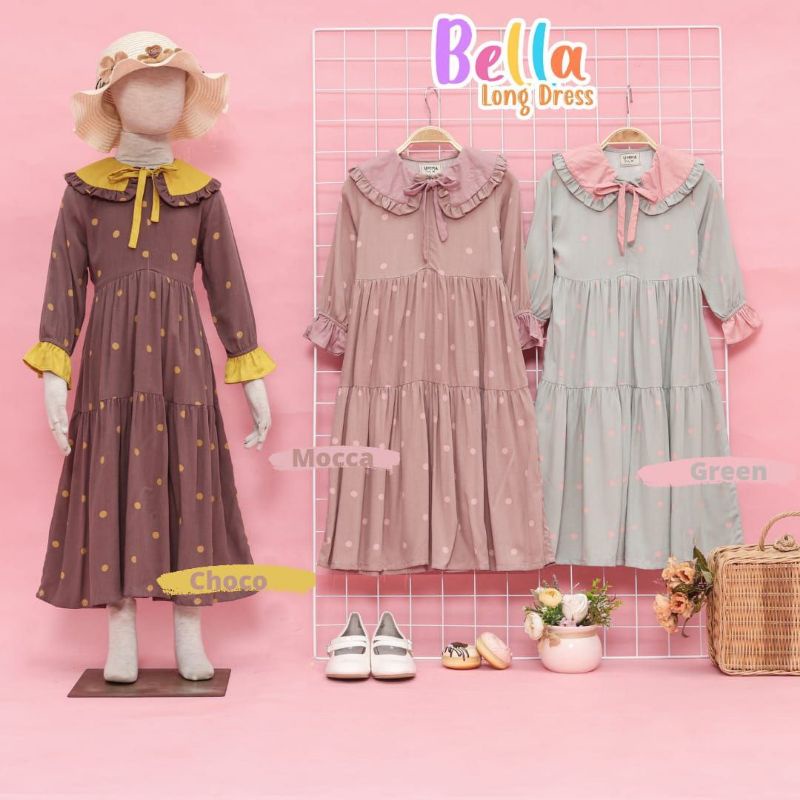 Bella Long Dress Kids/ Gamis Anak Motif by Umma Daily