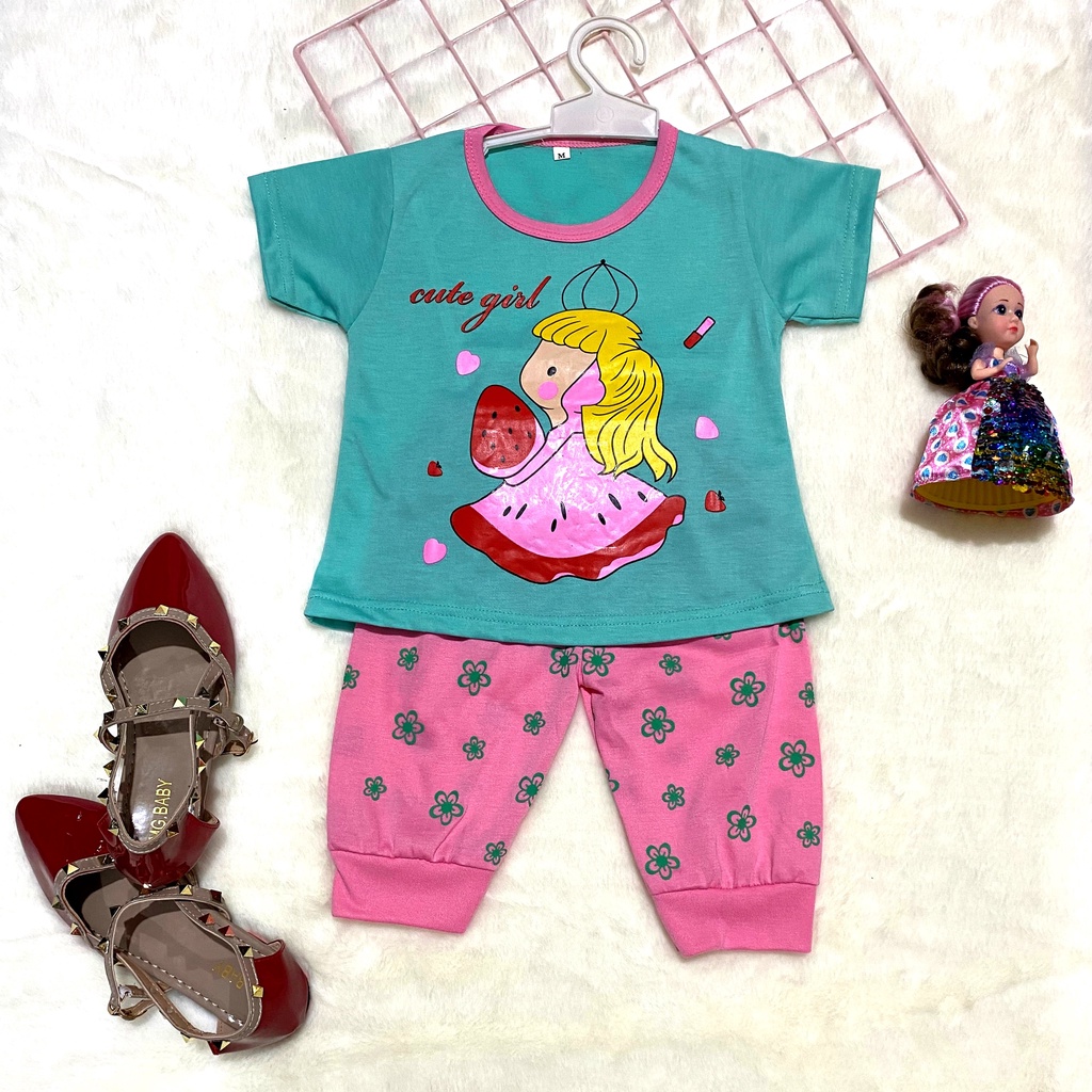 V&amp;Z Kids - setelan anak perempuan celana 3/4 0-7 tahun