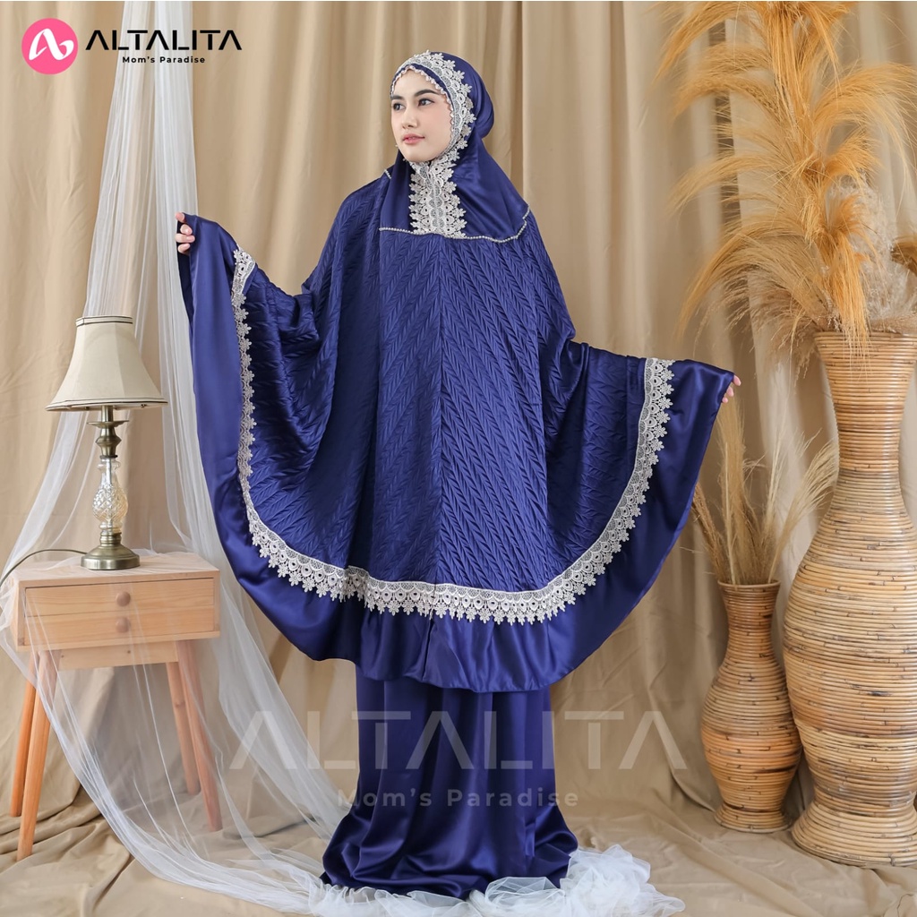 Altalita - Mukena Dewasa Premium Taleetha Sutra Velvet Polos Renda Mewah Jumbo Adem Lembut Tebal