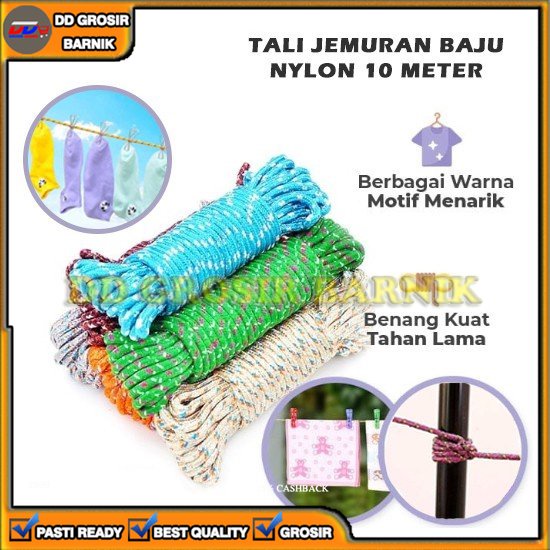 [DGB] TALI JEMURAN BAJU HANDUK NYLON 10M 10 M 10METER 10 METER KUAT ANTI SLIP