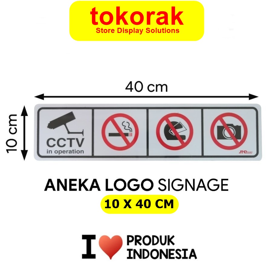 SIGNAGE ANEKA LOGO 40X10CM SIMBOL SIGN PERINGATAN NO LITTERING