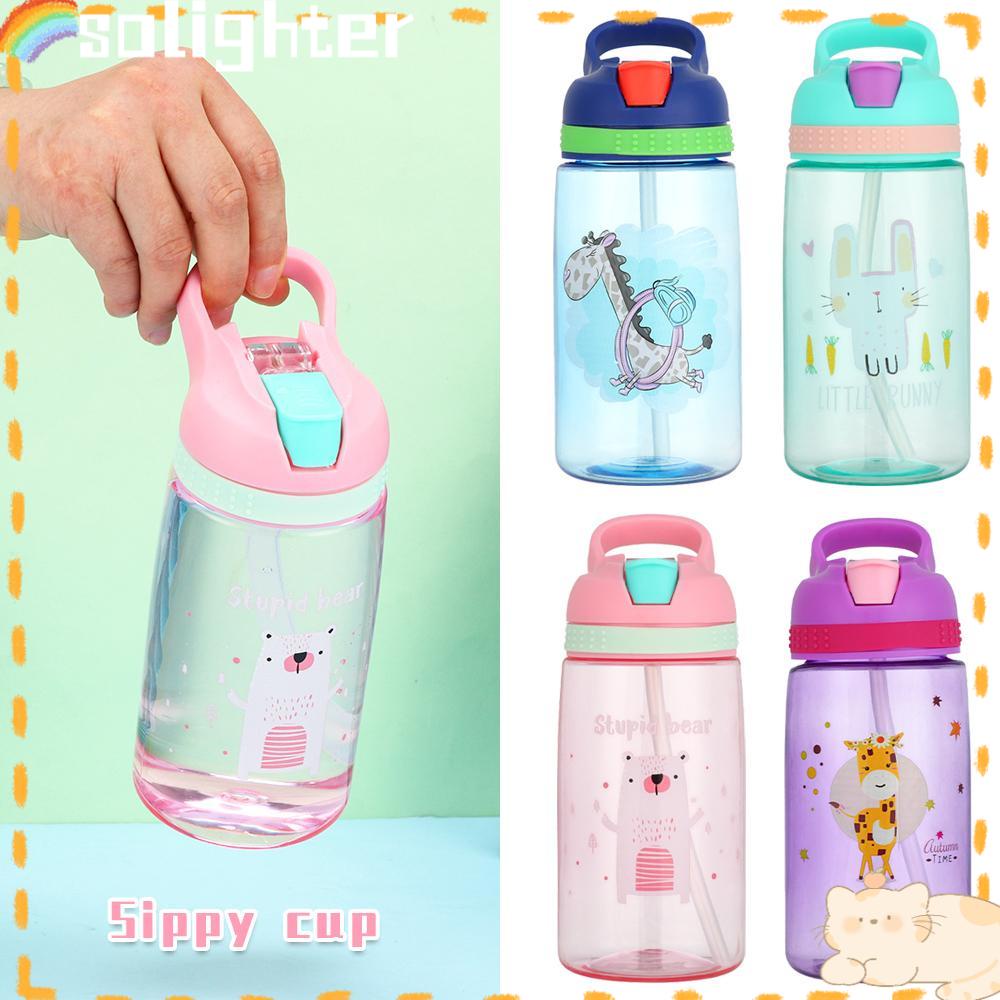 Solighter Botol Air Minum Outdoor Travel Lucu 480ML Water Cup