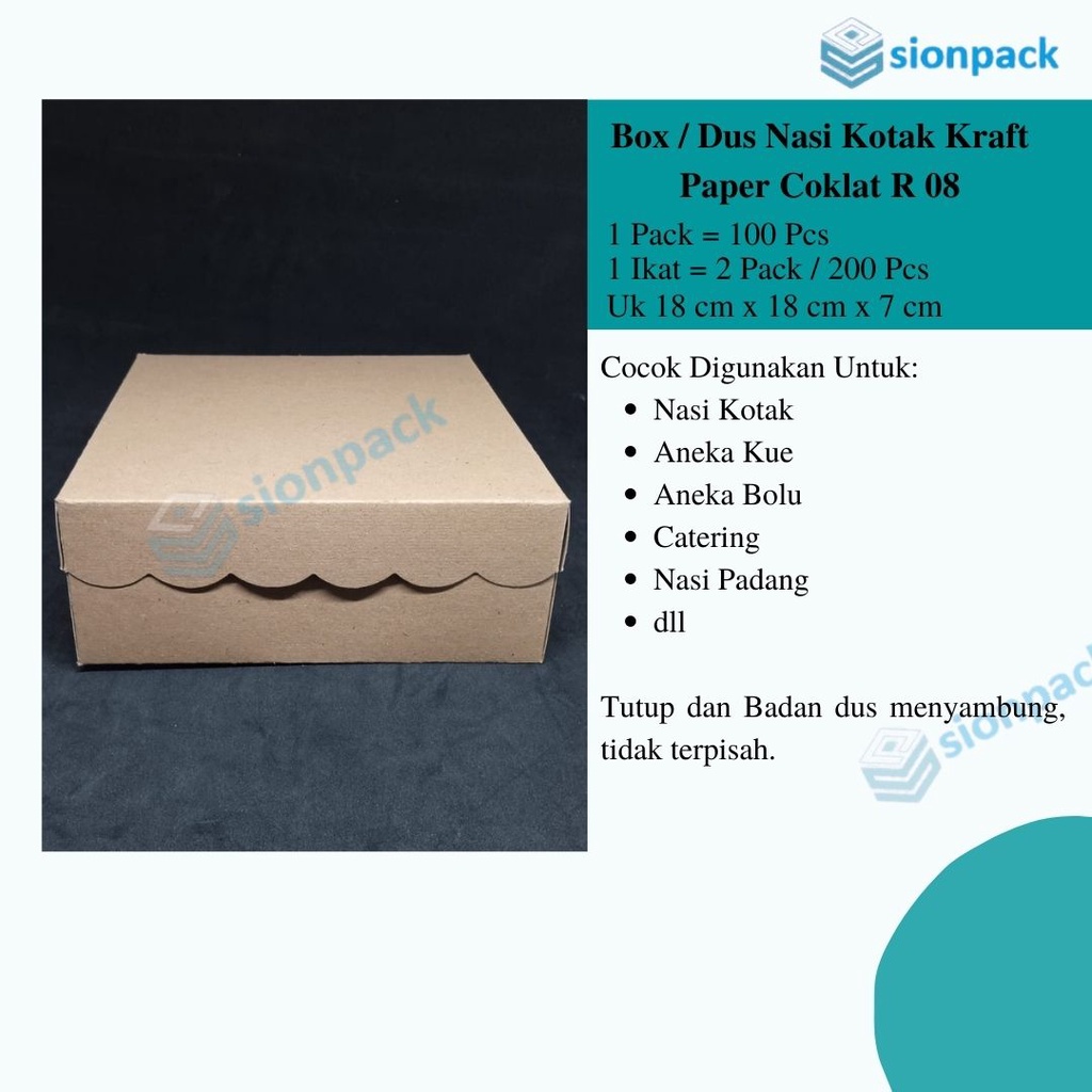 

@50Pcs Dus Nasi Kotak Coklat Super Tebal R8 (18X18)