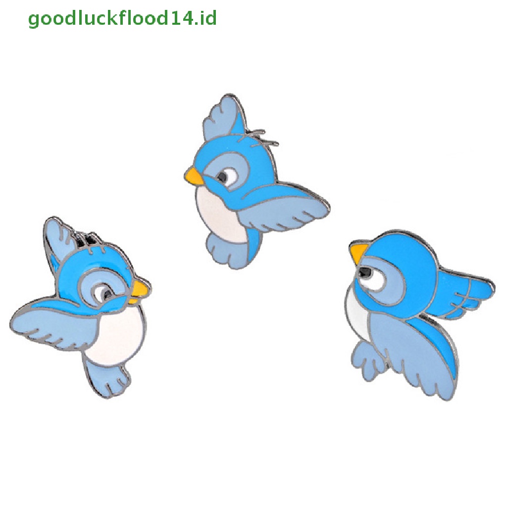 [GOOGFOUR] 3pcs/set Enamel Burung Biru Bros Bin Hewan Pin Jaket Kemeja Lencana Perhiasan Hadiah [TOP]